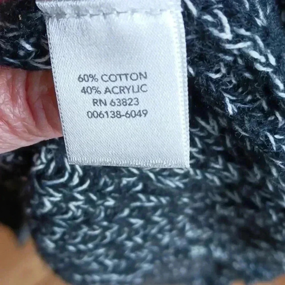 Christopher and Banks black and white tweed quarter zip sweater size XL - Picture 5 of 8